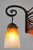 Burnt Orange H. Fournet & Charles Schneider French Art Deco Chandelier 1920s - Orange Mottled Glass & Wrought Iron For Sale - Image 8 of 12