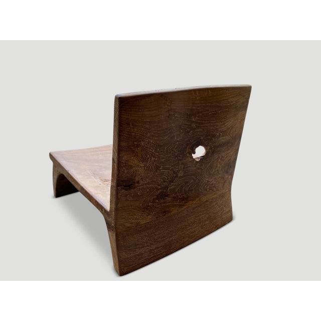 2010s Andrianna Shamaris Sculptural Teak Wood Spa Chair For Sale - Image 5 of 6
