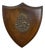 Vintage Delta Tau Delta Bronze & Walnut Fraternity Shield Wall Plaque Crest 11" For Sale