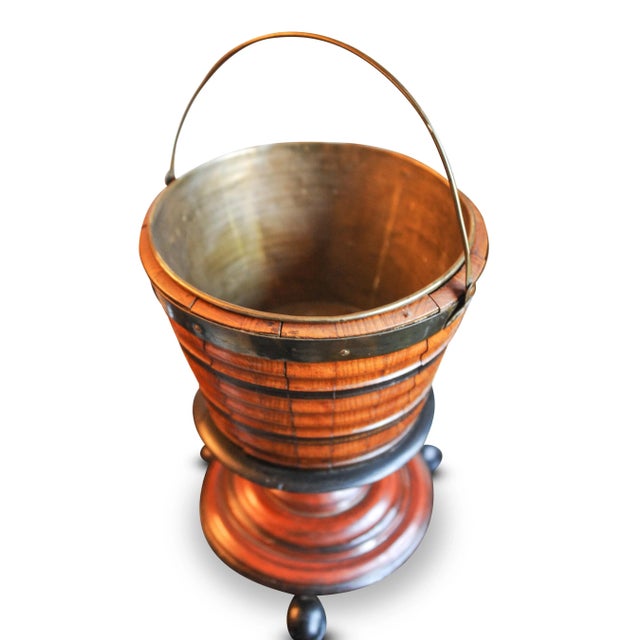 Regency Mahogany Champagne Cooler with Internal Removable Brass Bucket For Sale - Image 4 of 4