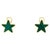 Green Malachite Star Galaxy Celestial Constellation Zodiac Yellow Gold Earrings 18K Yellow Gold Green Malachite Cabochon...