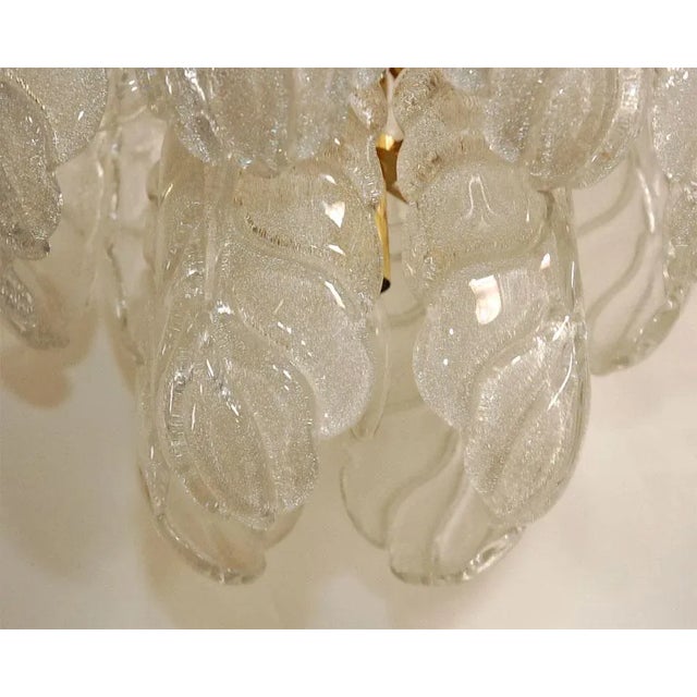 1960s Brass Chandelier with Leaf Shape Elements For Sale In Los Angeles - Image 6 of 7