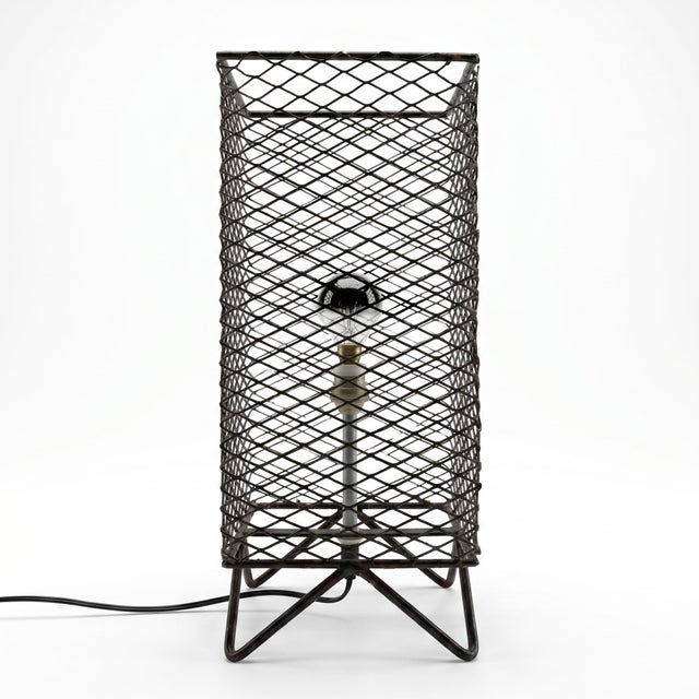 Vintage Table Lamp in the style of Mathieu Matégot, 1950s For Sale - Image 3 of 13