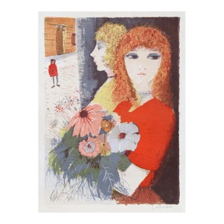 Woman With Bouquet 1, Charles Levier For Sale