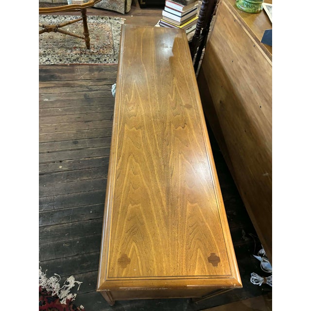 Wood Vintage Mid Century Long and Low Console Table or Media Stand For Sale - Image 7 of 9