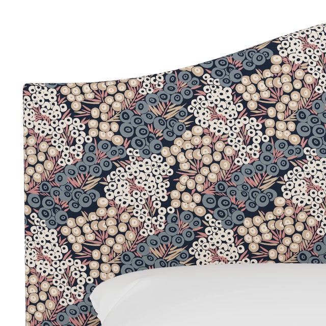 Spritely Home Kenmore Headboard in Navy Blush Loiret, Queen For Sale - Image 4 of 7