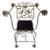 1920.s Italian Wrought Iron Savarola Chair With Birds For Sale