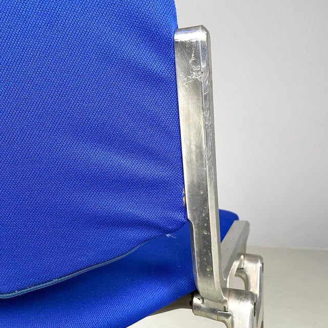 Italian Modern Blue Fabric DSC Chairs by Giancarlo Piretti Anonima Castelli, 1970s, Set of 6 For Sale - Image 10 of 18