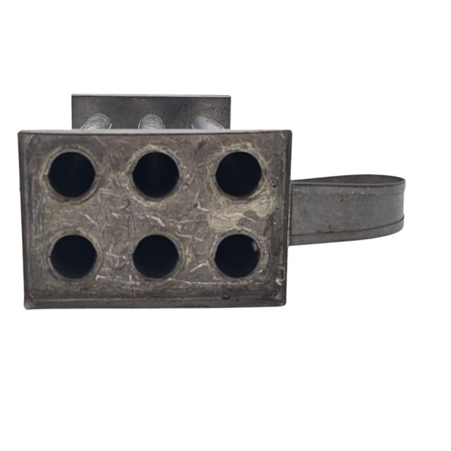 Early 20th Century Tin Six-Tube Candle Mold For Sale - Image 5 of 8