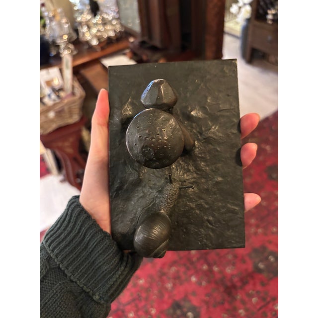 Vintage Surrealist Bronze Sculpture of Kissing Mushroom People With Snail [Tv] For Sale - Image 4 of 8