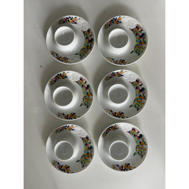 Abduction from the Seraglio Form Asimmetria Egg Cup with Tray by Bjørn Wiinblad for Rosenthal Studio Line Germany, 1980s, Set of 6 For Sale - Image 9 of 9
