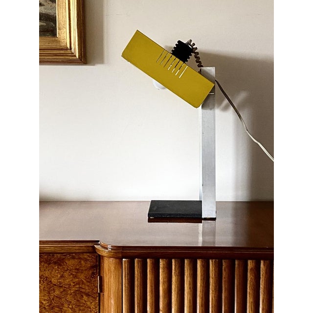 Space Age Yellow Cubic Table Lamp, Italy, 1970s For Sale - Image 12 of 18