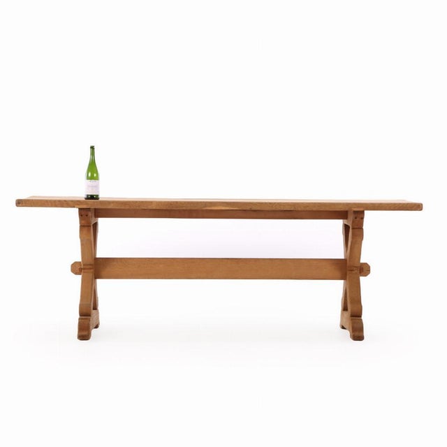 This farmhouse table has all the charm for you country living! The top detaches from its X form base. Stripped of its...