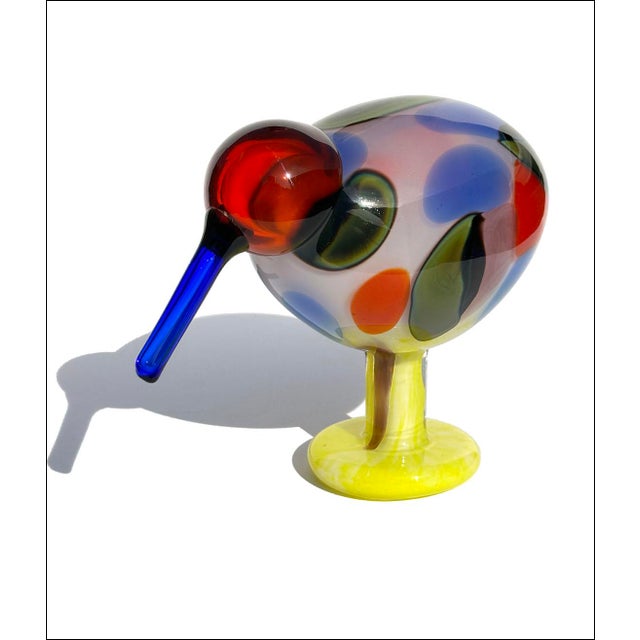 Glass Oiva Toikka for Iittala Nuutajarvi Notsjo, Limited Edition Jeweled Kiwi Studio Art Glass Bird For Sale - Image 7 of 7