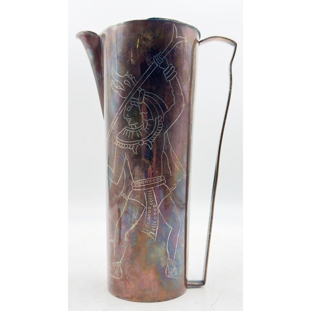 1960s Mexican Ana Nunez Brilanti Taxco Copper Cocktail Pitcher Set - 3pcs For Sale - Image 9 of 18