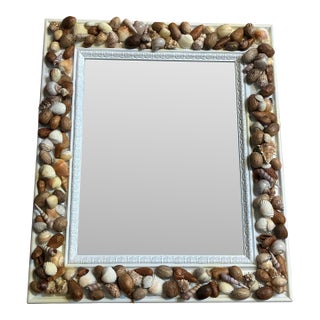 Vintage Handmade Shell Wall Mirror For Sale