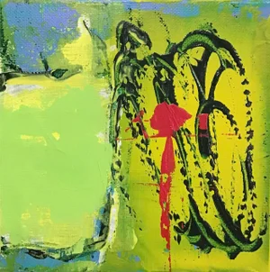 “AS100422” Contemporary Abstract Painting on Stretched Canvas