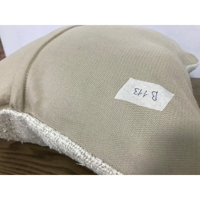 1960s Vintage Turkish Handmade Hemp White Kilim Pillow Cover For Sale - Image 5 of 6