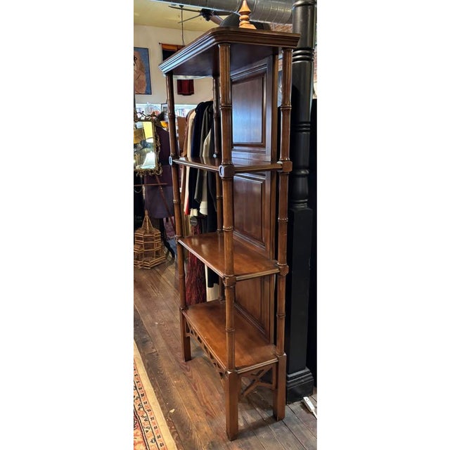 Traditional Vintage Solid Wood 3-Shelf Etagere or Book Shelf For Sale - Image 3 of 6