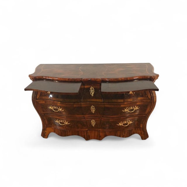 Wood Antique German Baroque Chest of Drawers, 1750 For Sale - Image 7 of 8