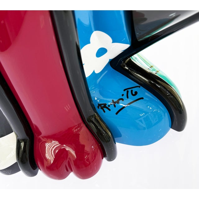 Romero Britto Bow Tie Cat (Large, Very Rare Hand Signed Sculpture) For Sale - Image 4 of 6