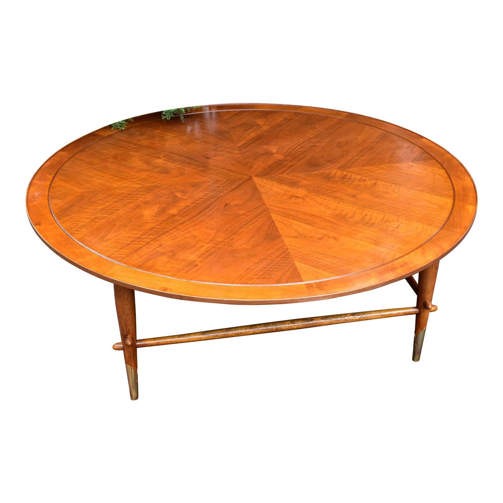 1960s MidCentury Modern Lane Furniture Walnut Round Coffee Table