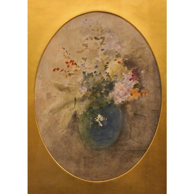 Victorian Mid-Late 19th Century Watercolor by h.b. Brabazon "Flowers in a Vase" For Sale - Image 3 of 5
