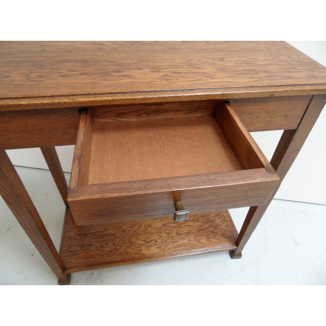 Antique Oak Side Table with Drawer, 1890s For Sale - Image 3 of 12