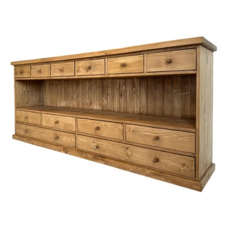 Rustic 12-Drawer Sideboard in Oak For Sale