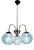Art Deco 3-Armed Chandelier with Blue Glass Shades, Europe, 1930s For Sale
