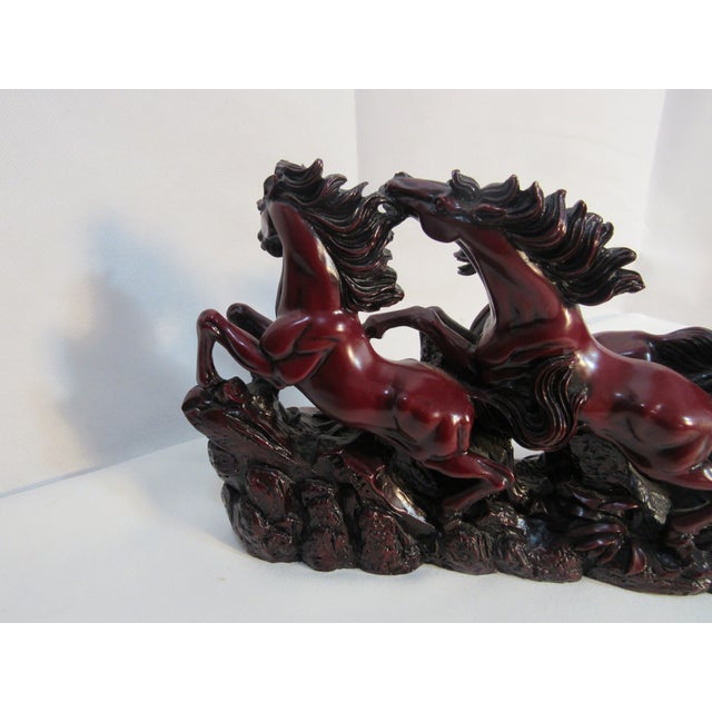 Vintage Red Resin Figure Running Horses For Sale - Image 15 of 15