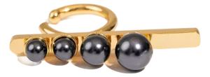 Celestial Balance Black Pearl Statement Ring, Size 6