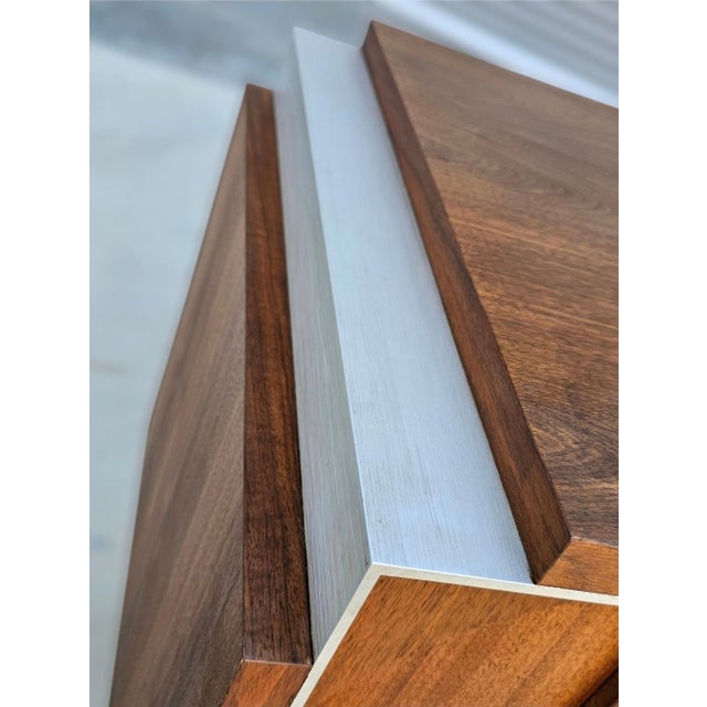 Wood Mid Century Mosaic Brutalist Modern Walnut Dresser by Tobago For Sale - Image 7 of 18