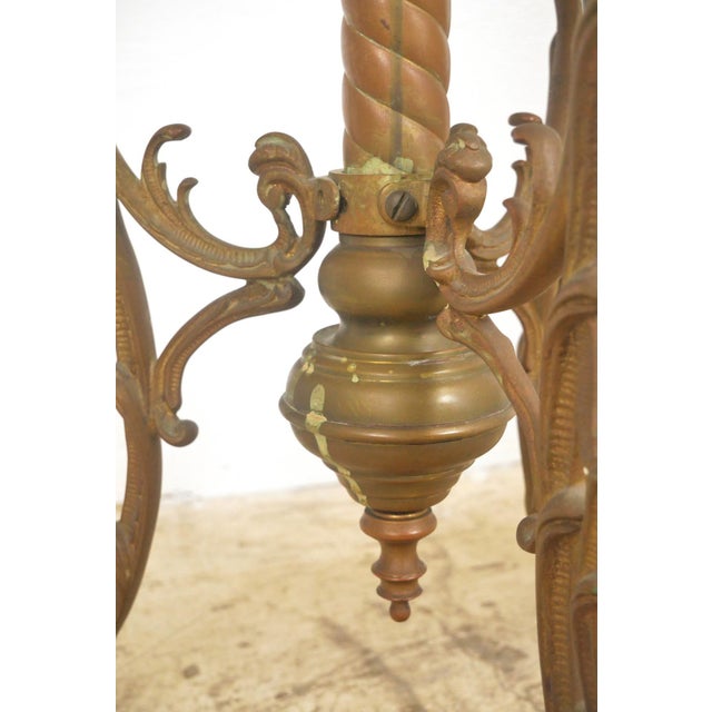 Mid 20th Century Victorian Brass 7 Arm Floor Candelabra Lamp For Sale - Image 12 of 13