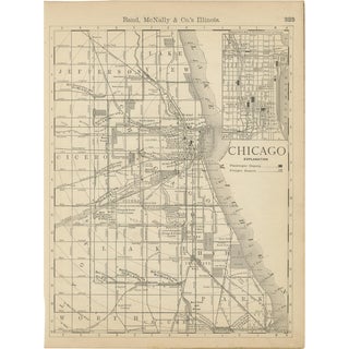 Antique Chicago Map, 1888 For Sale