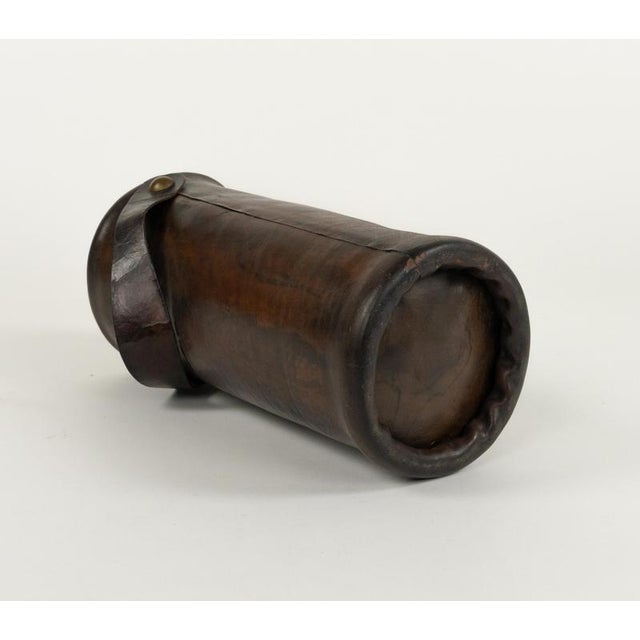 Mid-Century Umbrella Stand in Leather and Brass, Italy, 1950s For Sale - Image 11 of 15