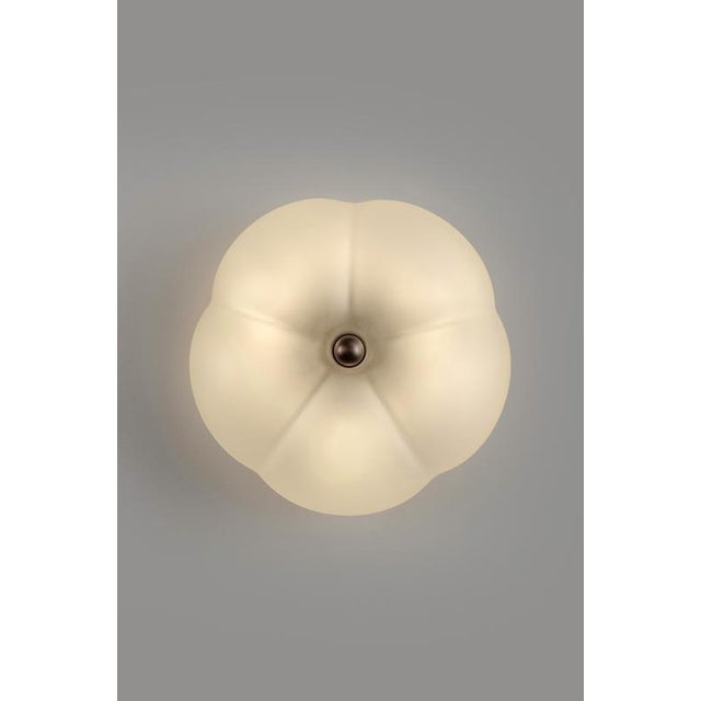 Hana MD Flush Mount in Borosilicate Glass & Brass Finish by Schwung For Sale - Image 9 of 18