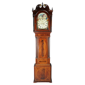 Antique English Grandfather Clock in Mahogany, 18th Century