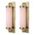 Vintage Art Deco Light Old Lamp Wall Sconces Fixture Brass & Pink Glass Rod Ship Light - Pair For Sale
