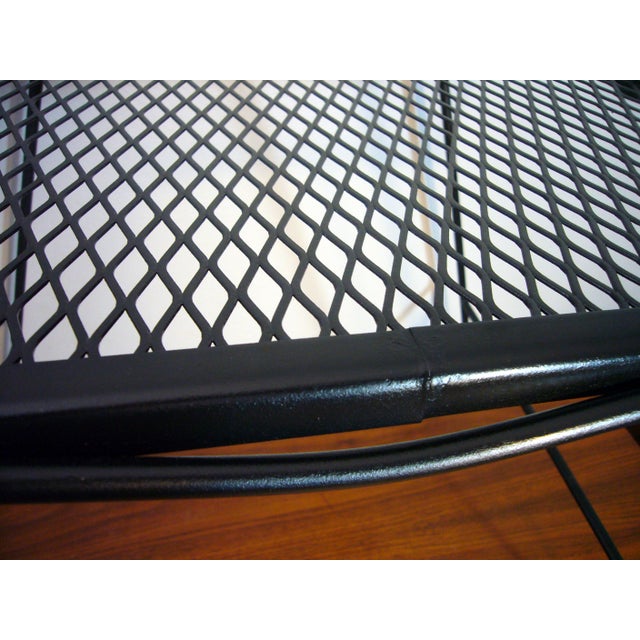 1990s 1990s Wrought Iron Stacking Side Garden Table in the Style of Woodard Meadowcraft - A Pair For Sale - Image 5 of 18