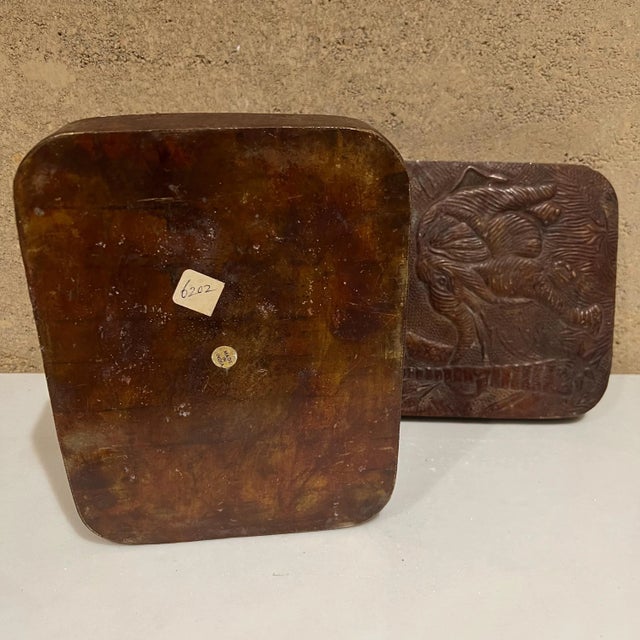 Copper 1950s Patinated Copper Box Embossed Elephant India For Sale - Image 8 of 12