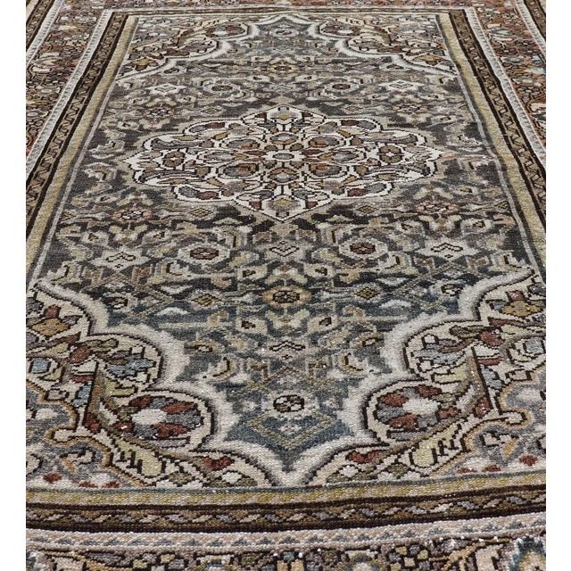 Antique Persian Malayer Rug With Intricate Botanical Design 3'6 X 4'5 For Sale - Image 4 of 12