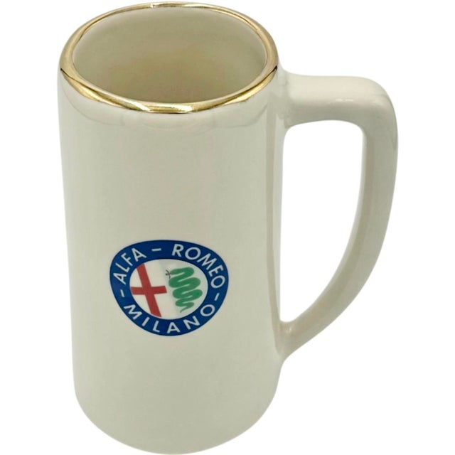 Mid-Century Modern Vintage Alfa Romeo Milano Italy Automobile Ceramic Stein Mug For Sale - Image 3 of 11