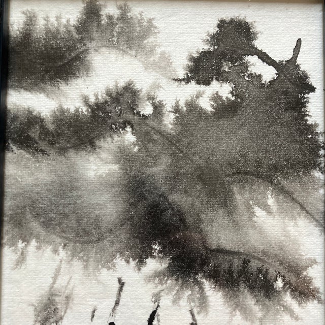 Contemporary original abstract black ink painting. Measures 5x7 or 9x11 framed. Check out my shop, Robins Egg Gallery, for...