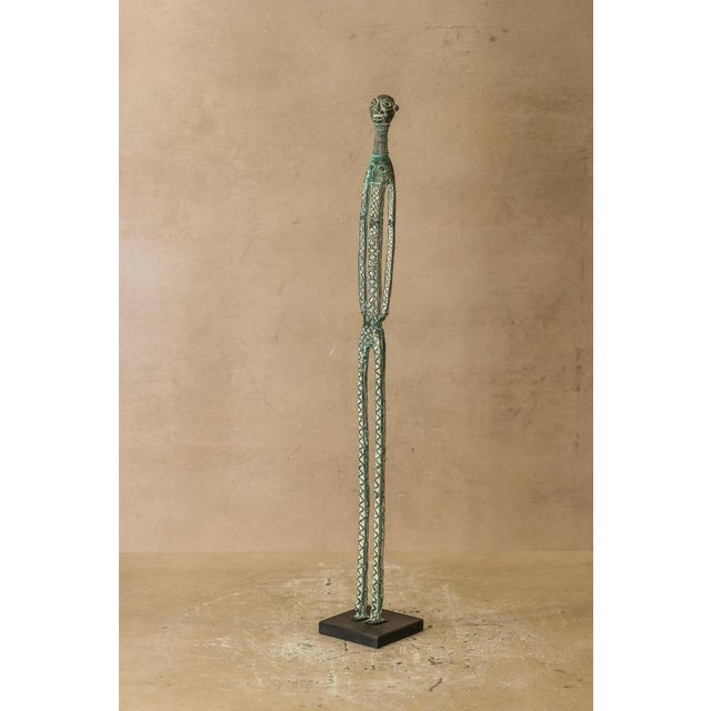 Green Benin Bronze Sculpture For Sale - Image 8 of 8