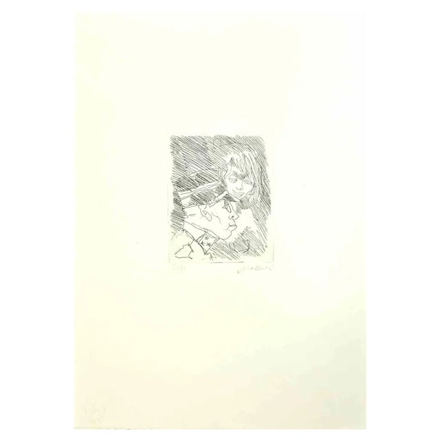 Mino Maccari, The Officer, Etching, Mid-20th Century For Sale