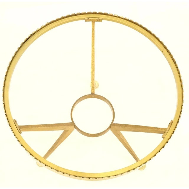 Solid Hammered Brass Tri Legged Studio Artist Made Round Side End Table Pedestal For Sale - Image 10 of 13