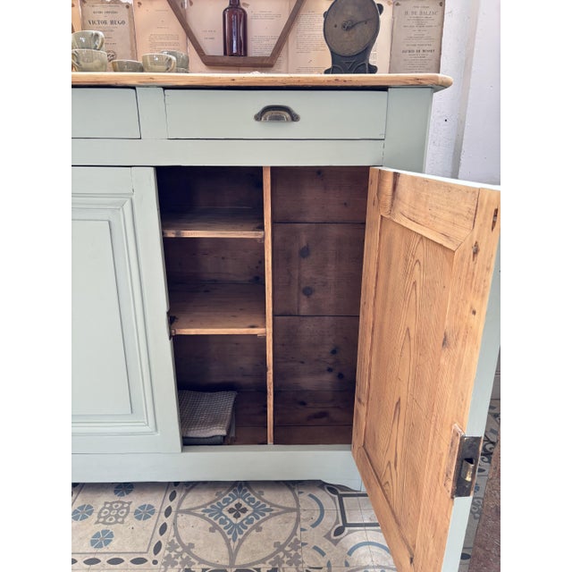 Parisian Buffet in Verdigris Green, 1930s For Sale - Image 6 of 9