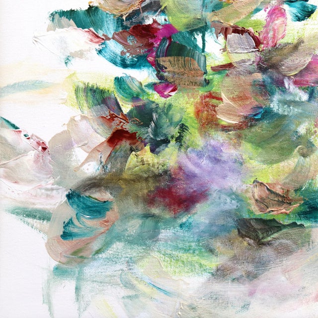 2020s Breath of Flowers - Original Large Textured Abstract Floral Acrylic Painting For Sale - Image 5 of 9