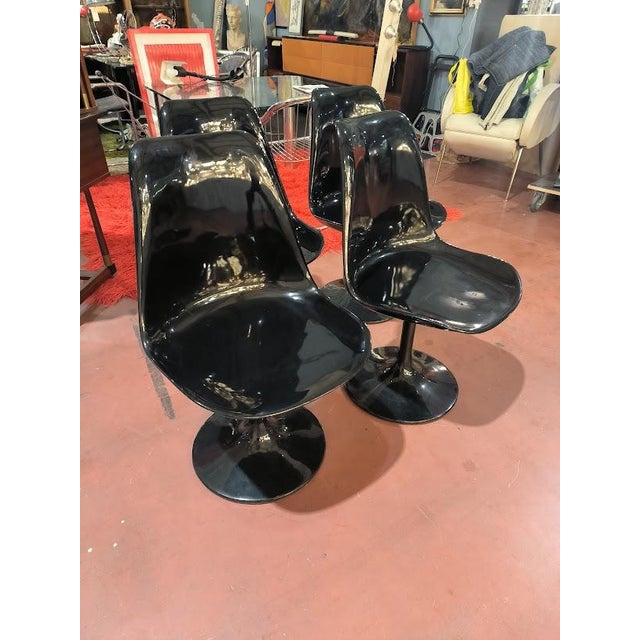Tulipe Chairs in Glass Resin in Bonzanini by Eero Saarinen, 1960s, Set of 4 For Sale - Image 10 of 11